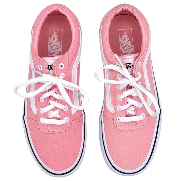 Vans Ward Pink White Low Top Sneakers Girls Size 3 Youth NEW In Box - Picture 2 of 10